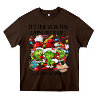 Chocolate Brown it's fine we're fine everythıng is fine! Heavy Core Tee - FaDigitalArtStudio