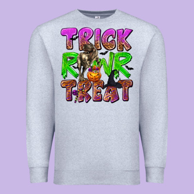 Trick Rawr Treat Premium Sweatshirt Designed By Texasbilliewilder