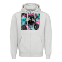 Dove Grey racing Zipper Hoodie - LillyAllenDesigns