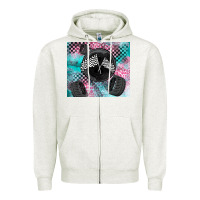 Oatmeal Heather racing Zipper Hoodie - LillyAllenDesigns