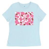 Baby Blue distressed strawberry milkshake cowhide Ladies Tee - RanaPortraitStore