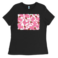 Black distressed strawberry milkshake cowhide Ladies Tee - RanaPortraitStore