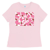 Bubblegum Pink distressed strawberry milkshake cowhide Ladies Tee - RanaPortraitStore