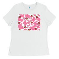 White distressed strawberry milkshake cowhide Ladies Tee - RanaPortraitStore
