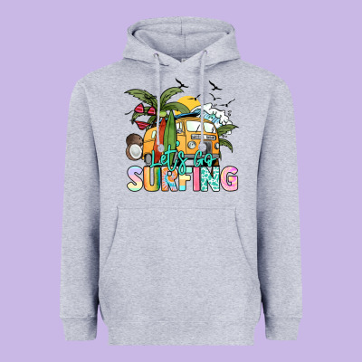 Let's Go Surfing Heavyweight Hoodie Designed By Nancycooperartshop
