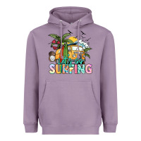 Lavender Let's go surfing Heavyweight Hoodie - NancyCooperArtShop
