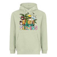 Matcha Let's go surfing Heavyweight Hoodie - NancyCooperArtShop