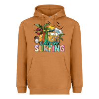 Meerkat Let's go surfing Heavyweight Hoodie - NancyCooperArtShop