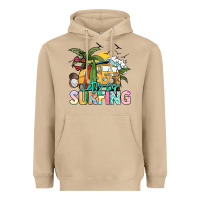Mushroom Let's go surfing Heavyweight Hoodie - NancyCooperArtShop