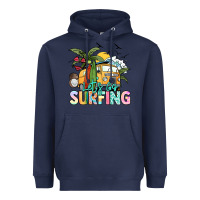 Navy Let's go surfing Heavyweight Hoodie - NancyCooperArtShop