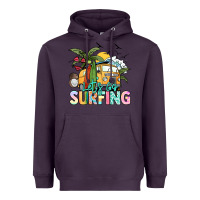 Plum Let's go surfing Heavyweight Hoodie - NancyCooperArtShop