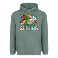 Sage Let's go surfing Heavyweight Hoodie - NancyCooperArtShop
