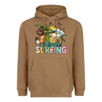 Toasted Coconut Let's go surfing Heavyweight Hoodie - NancyCooperArtShop