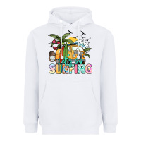 White Let's go surfing Heavyweight Hoodie - NancyCooperArtShop