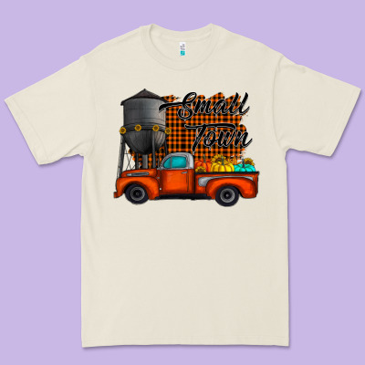 Small Town Fall Premium Tee Designed By Cowhidedigitalart