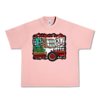 Salmon christmas on the farm tractor buffalo plaid Urban Heavy Tee - Jasminsmagicworld
