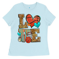 Baby Blue love basketball Ladies Tee - Zillion Design Studio
