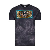 Cloud Black western cow turquoise’s white flowers license plate template Vintage Tee - BarkalooDesign
