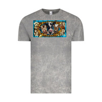 Cloud Rock western cow turquoise’s white flowers license plate template Vintage Tee - BarkalooDesign
