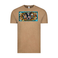 Vintage Coffee western cow turquoise’s white flowers license plate template Vintage Tee - BarkalooDesign