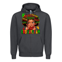 Smoke god says i am juneteenth kid Zipper Hoodie - LillyAllenDesigns