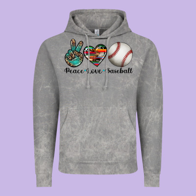 Peace Love Baseball Vintage Hoodie Designed By Artiststas