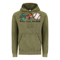 Vintage Olive peace love baseball Vintage Hoodie - Artiststas