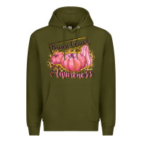 Army Green breast cancer awareness Premium Hoodie - texasbilliewilder