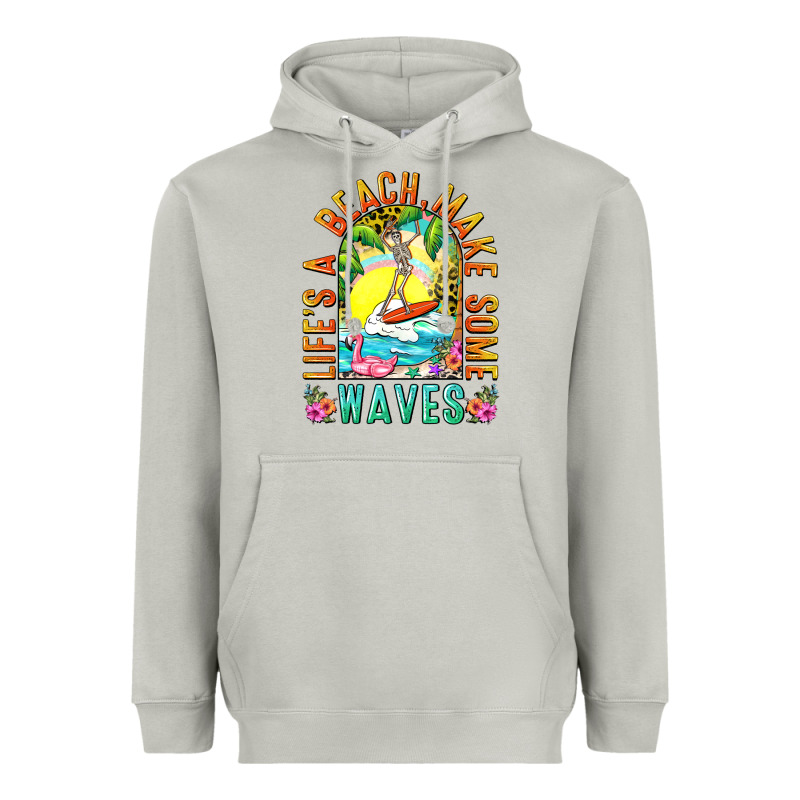 Life's A Beach Make Some Waves Heavyweight Hoodie by NancyCooperArtShop | Teevron