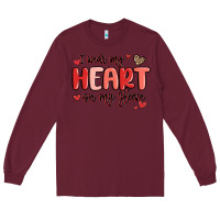 Burgundy i wear my heart on my sleeve Long Sleeve Tee - MaliasSmallBusiness