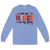 Colony Blue i wear my heart on my sleeve Long Sleeve Tee - MaliasSmallBusiness