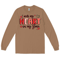 Toasted Coconut i wear my heart on my sleeve Long Sleeve Tee - MaliasSmallBusiness