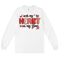 White i wear my heart on my sleeve Long Sleeve Tee - MaliasSmallBusiness