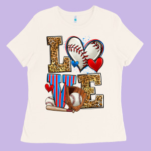 Love Baseball Ladies Tee Designed By Zillion Design Studio
