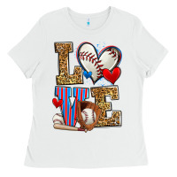 White love baseball Ladies Tee - Zillion Design Studio