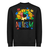 Black accept understand love awareness Heavyweight Sweatshirt - MaliasSmallBusiness