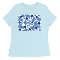 Baby Blue distressed blueberry milkshake cowhide Ladies Tee - RanaPortraitStore