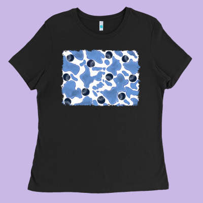 Distressed Blueberry Milkshake Cowhide Ladies Tee Designed By Ranaportraitstore