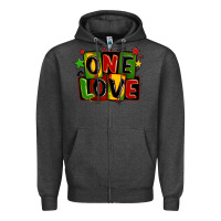 Charcoal Heather one love juneteenth Zipper Hoodie - LillyAllenDesigns