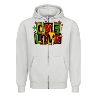 Dove Grey one love juneteenth Zipper Hoodie - LillyAllenDesigns