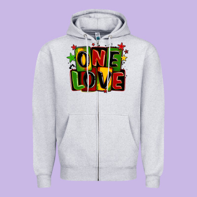 One Love Juneteenth Zipper Hoodie Designed By Lillyallendesigns