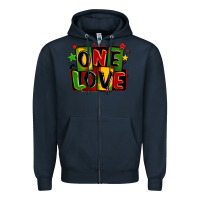 Navy one love juneteenth Zipper Hoodie - LillyAllenDesigns