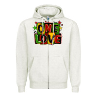 Oatmeal Heather one love juneteenth Zipper Hoodie - LillyAllenDesigns