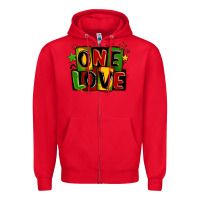 Red one love juneteenth Zipper Hoodie - LillyAllenDesigns