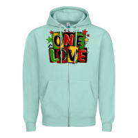 Seafoam one love juneteenth Zipper Hoodie - LillyAllenDesigns