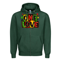 Sports Green one love juneteenth Zipper Hoodie - LillyAllenDesigns