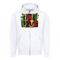 White one love juneteenth Zipper Hoodie - LillyAllenDesigns