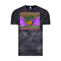 Cloud Black mardi gras hearts and fleur de lis Vintage Tee - Jasminsmagicworld