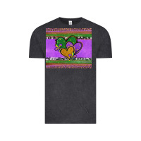 Vintage Black mardi gras hearts and fleur de lis Vintage Tee - Jasminsmagicworld