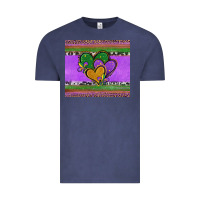 Vintage Denim mardi gras hearts and fleur de lis Vintage Tee - Jasminsmagicworld